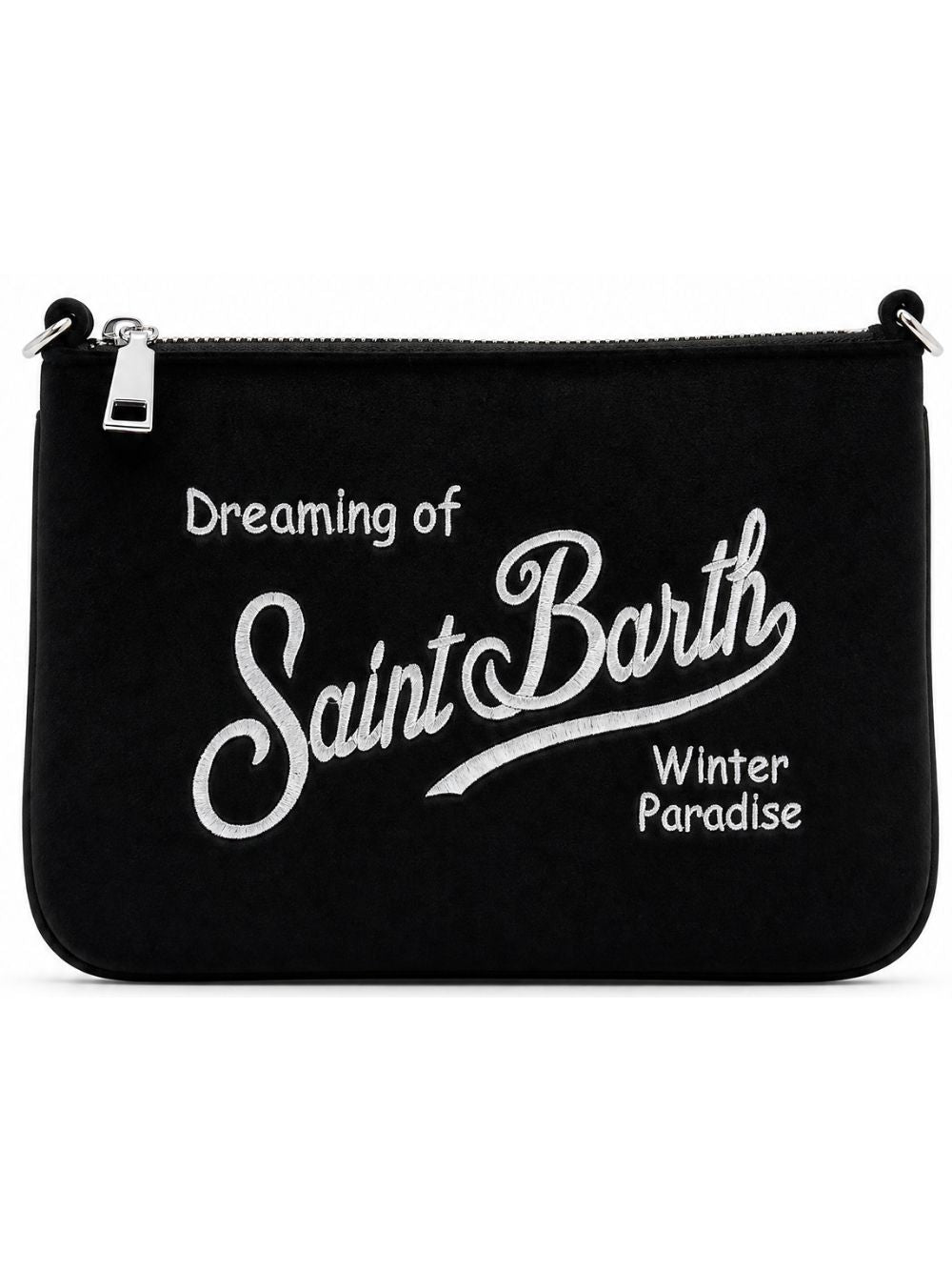 Borsa Mini Parisienne MC2 St. Barth nera con ricamo logo in argento PARM005 00474M MC2 ST. BARTH KIDS 