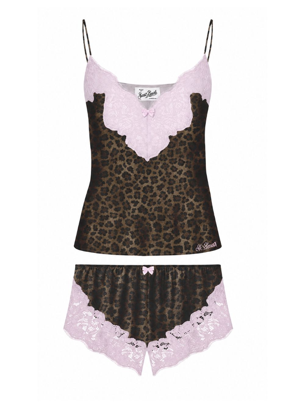 Pigiama per donna MC2 St. Barth marrone con motivo animalier PIA0001 04004M MC2 ST. BARTH 