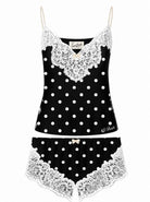 Pigiama per donna MC2 St. Barth nero con finiture in pizzo PIA0001 04007M MC2 ST. BARTH 