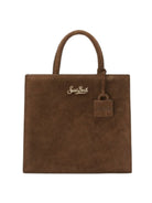 Shop Bag Mini MC2 Saint Barth marrrone con logo in rilievo sul davanti SHBM0002 00103M MC2 ST. BARTH 