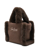 Borsa Minini Vanity per bambina MC2 Saint Barth Kids marrone con finta pelliccia VAMI022 04000M MC2 ST. BARTH KIDS 