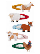 Set di quattro fermagli Mimi & Lula Kids multicolore con applicazioni animali della fattoria 192072-38 FUN FARM MIMI & LULA KIDS 
