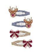 Set di quattro fermagli per bambina Mimi & Lula Kids con renna Rudolph 192122-23 RUDOLPH MIMI & LULA KIDS 