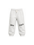 Pantatuta per bambino Palm Angels Kids grigio con stampa logo sul davanti F6PAJBFP016 101 PALM ANGELS KIDS 
