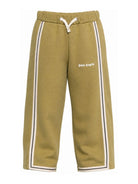 Pantatuta per bambino Palm Angels Kids verde con dettaglio a striscie laterali F6PAJBFP027 1529 PALM ANGELS KIDS 