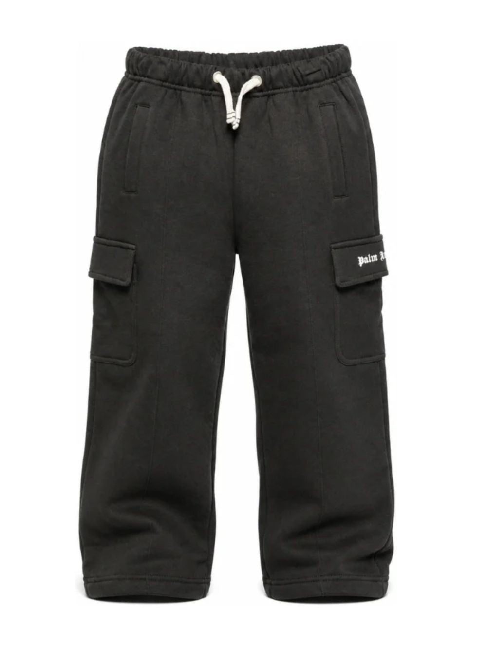 Pantatuta per bambino Palm Angels Kids nera con stampa logo laterale F6PAJBFP220 110 PALM ANGELS KIDS 
