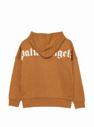Felpa per bambino Palm Angels Kids marrone con logo sul davanti F6PAJBHS011 1531 PALM ANGELS KIDS 