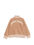 Felpa per bambino Palm Angels Kids beige con chiusura con zip F6PAJBJK128 178 PALM ANGELS KIDS 