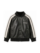 Giacca per bambino Palm Angels Kids nera con dettaglio laterale a righe F6PAJBJK163 110 PALM ANGELS KIDS 