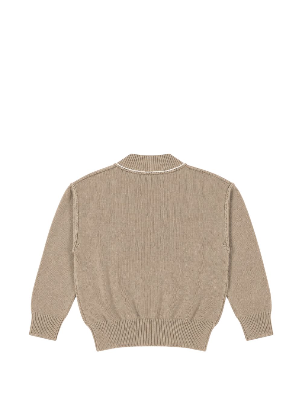 Maglione per bambina Palm Angels Kids beige con logo ricamato sul davanti F6PAJBJP146 1531 PALM ANGELS KIDS 