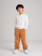 Pantaloni per bambini Palm Angels Kids marrone con dettaglio laterale a righe F6PAJBPA029 1531 PALM ANGELS KIDS 