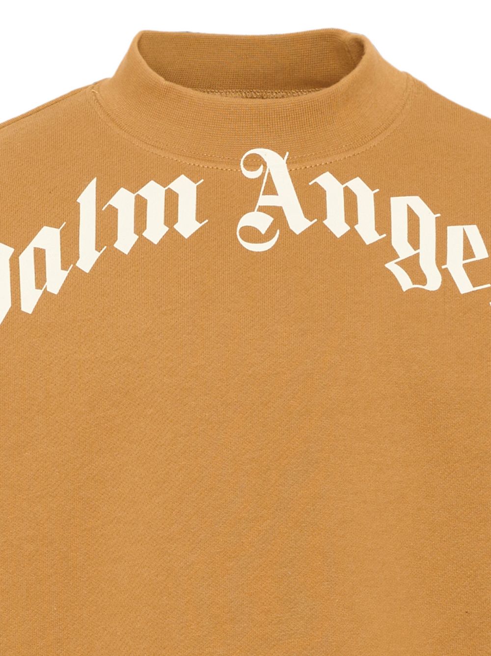 Felpa per bambino Palm Angels Kids beige con stampa logo sul davanti F6PAJBSW014 1531 PALM ANGELS KIDS 