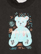 Felpa per bambini Palm Angels Kids nera con stampa logo sul davanti F6PAJBSW102 110 PALM ANGELS KIDS 