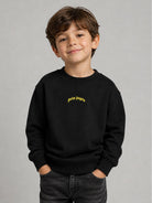 Felpa per bambini Palm Angels Kids nera con stampa logo sul retro F6PAJBSW140 110 PALM ANGELS KIDS 