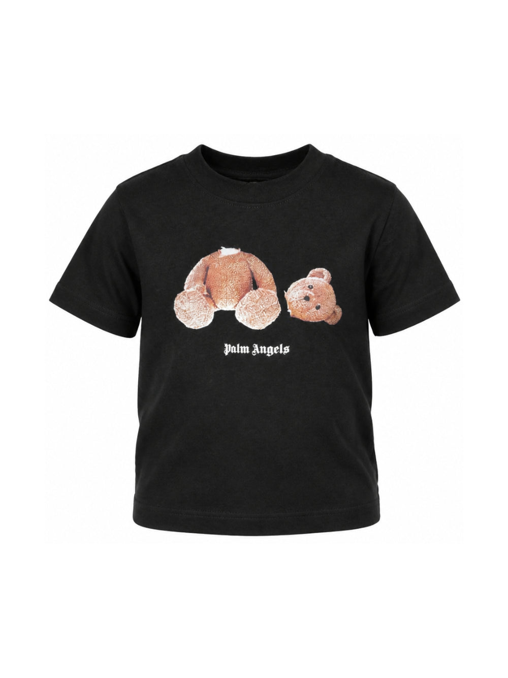 T-shirt per bambino Palm Angels Kids nera con stampa orso sul davanti F6PAJBTH061 110 PALM ANGELS KIDS 