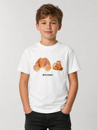 T-shirt per bambini Palm Angels Kids bianca con stampa grafica F6PAJBTH061 412 PALM ANGELS KIDS 
