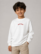 Felpa per bambino Palm Angels Kids bianca con logo sul davanti F6PAJBTH141 412 PALM ANGELS KIDS 