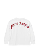 Felpa per bambino Palm Angels Kids bianca con logo sul davanti F6PAJBTH141 412 PALM ANGELS KIDS 