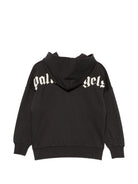 Felpa per bambino Palm Angels Kids nera con stampa logo sul retro F6PAJBZH015 110 PALM ANGELS KIDS 
