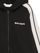 Felpa per bambino Palm Angels Kids nera con bande laterali F6PAJBZH019 110 PALM ANGELS KIDS 
