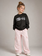 Cargo con stampa per bambina Palm Angels Kids rosa con logo laterale F6PAJGFP040 042 PALM ANGELS KIDS 