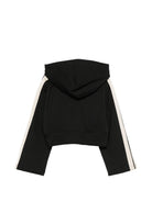Felpa per bambina Palm Angels Kids nera con stampa logo sul davanti F6PAJGHS039 110 PALM ANGELS KIDS 