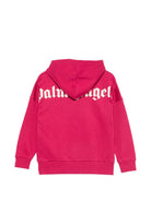 Felpa per bambina Palm Angels Kids fucsia con stampa logo sul davanti F6PAJGHS063 402 PALM ANGELS KIDS 