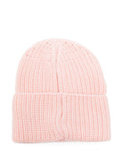 Berretto a coste per bambina Palm Angels Kids rosa con logo F6PAJGHT226 042 PALM ANGELS KIDS 