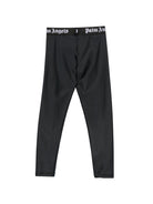 Leggings per bambina Palm Angels nero con fascia in vita logo F6PAJGLG127 110 PALM ANGELS KIDS 