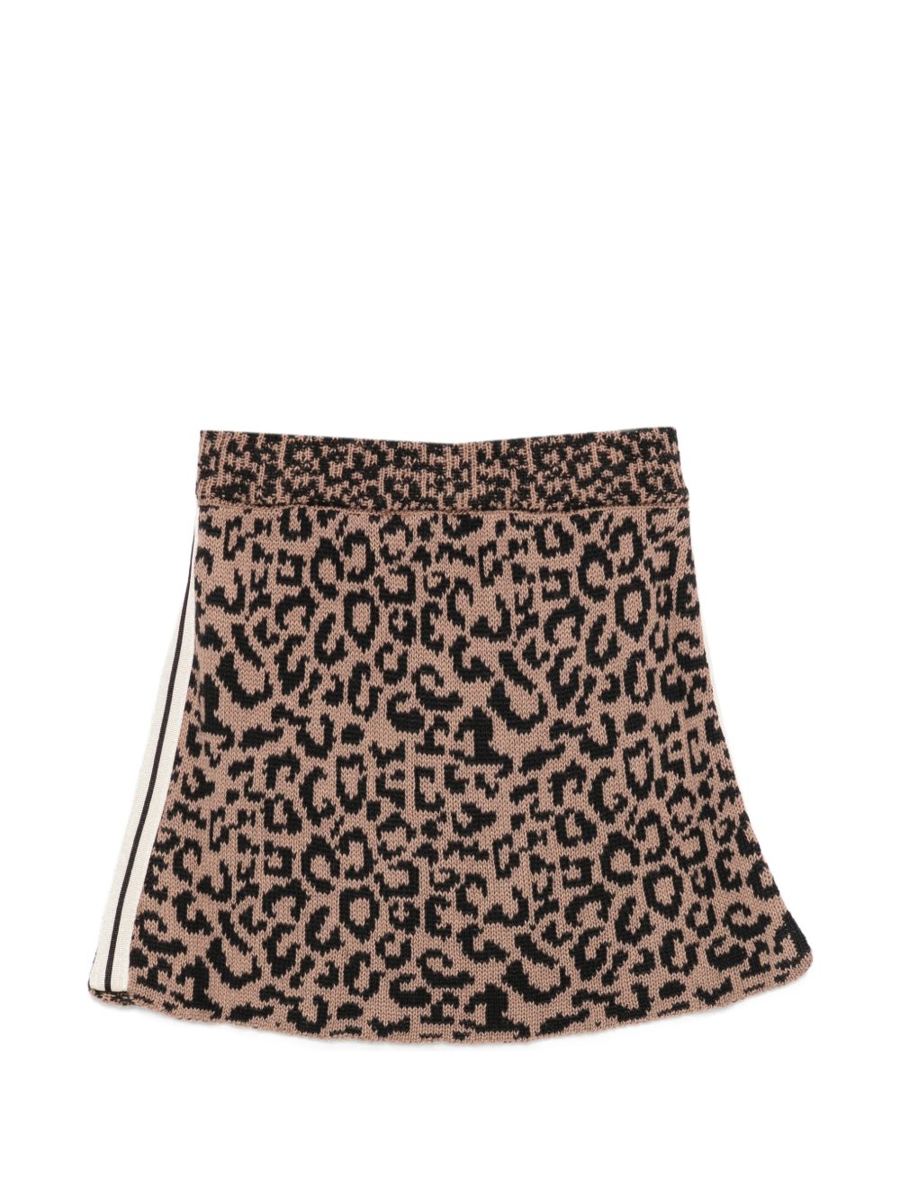 Minigonna per bambina Palm Angels Kids marone con fantasia leopardata F6PAJGSK158 220 PALM ANGELS KIDS 