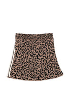 Minigonna per bambina Palm Angels Kids marone con fantasia leopardata F6PAJGSK158 220 PALM ANGELS KIDS 