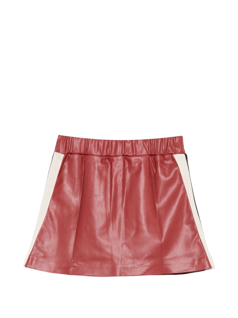 Minigonna per bambina Palm Angels rossa a righe laterali con stampa logo F6PAJGSK167 402 PALM ANGELS KIDS 