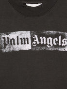 Felpa per bambina Palm Angels Kids nera con stampa grafica F6PAJGSW088 110 PALM ANGELS KIDS 