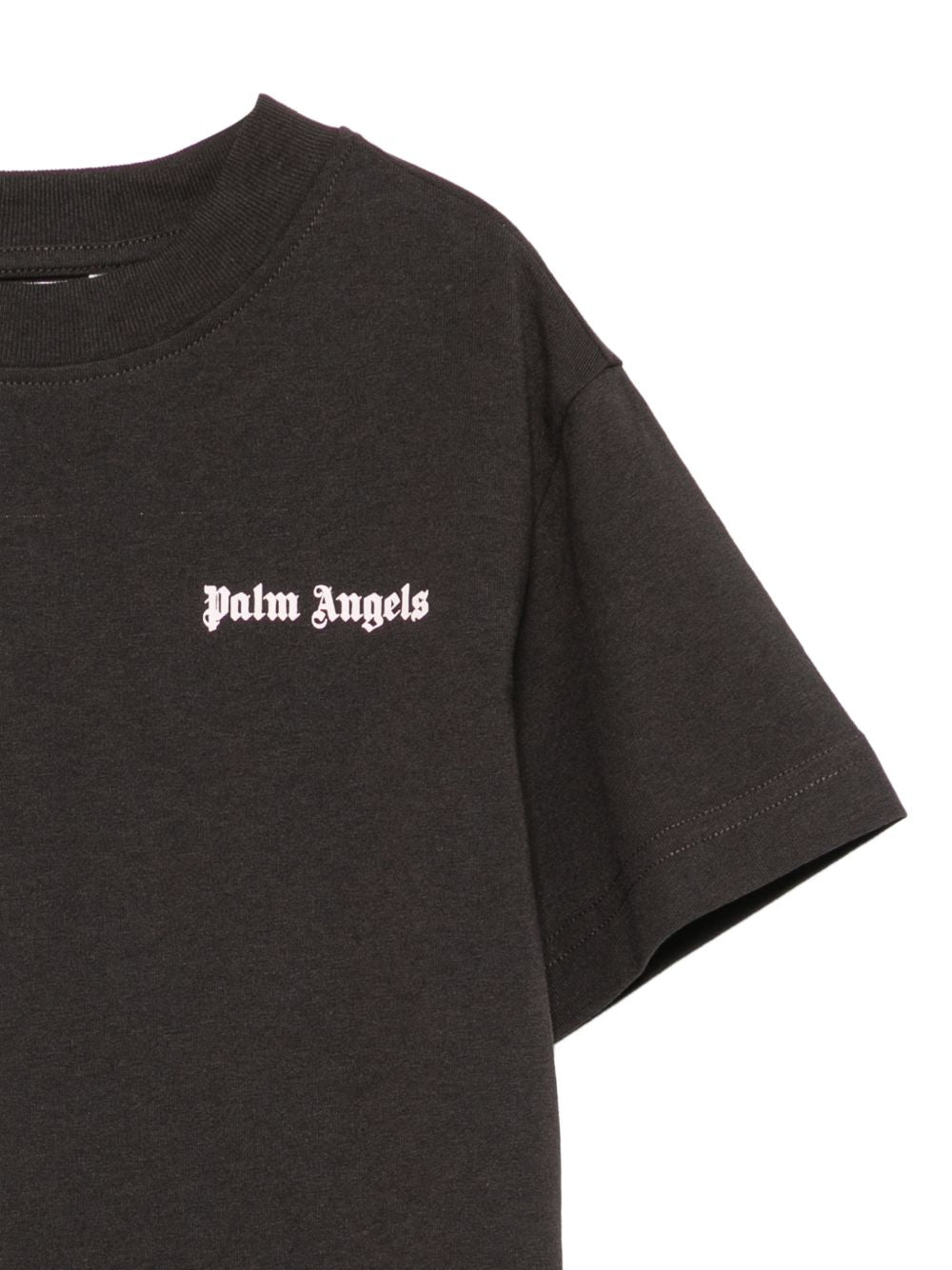 T-shirt per bambina Palm Angels Kids nera con dettaglio logo F6PAJGTH034 110 PALM ANGELS KIDS 