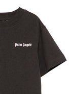 T-shirt per bambina Palm Angels Kids nera con dettaglio logo F6PAJGTH034 110 PALM ANGELS KIDS 