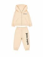 Tuta sportiva per neonato Palm Angels Kids beige con logo F6PANBTP180 015 PALM ANGELS KIDS 