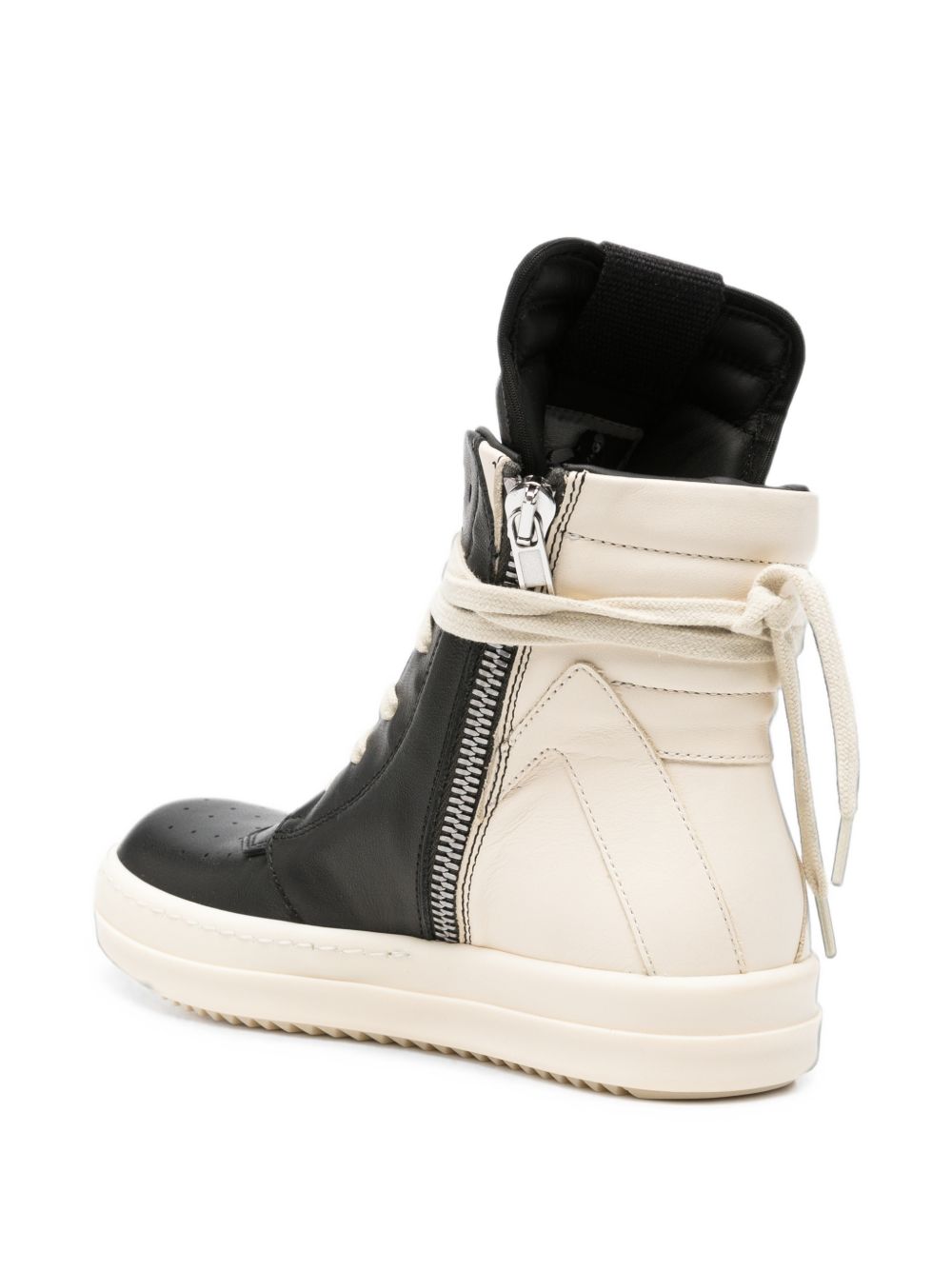 Sneakers Geobasket per bambini Rick Owens Kids bianche e nere con linguetta oversize BG02F7897LMU 911 RICK OWENS KIDS 