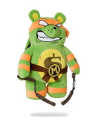 Zaino TMNT Michelangelo Moneybear per bambini Sprayground Kid verde con dettaglio logo sul davanti 910B7045 NSZ SPRAYGROUND KIDS 