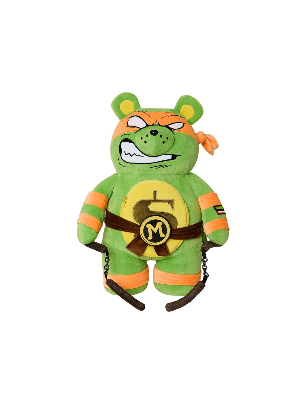 Zaino TMNT Michelangelo Moneybear per bambini Sprayground Kid verde con dettaglio logo sul davanti 910B7045 NSZ SPRAYGROUND KIDS 