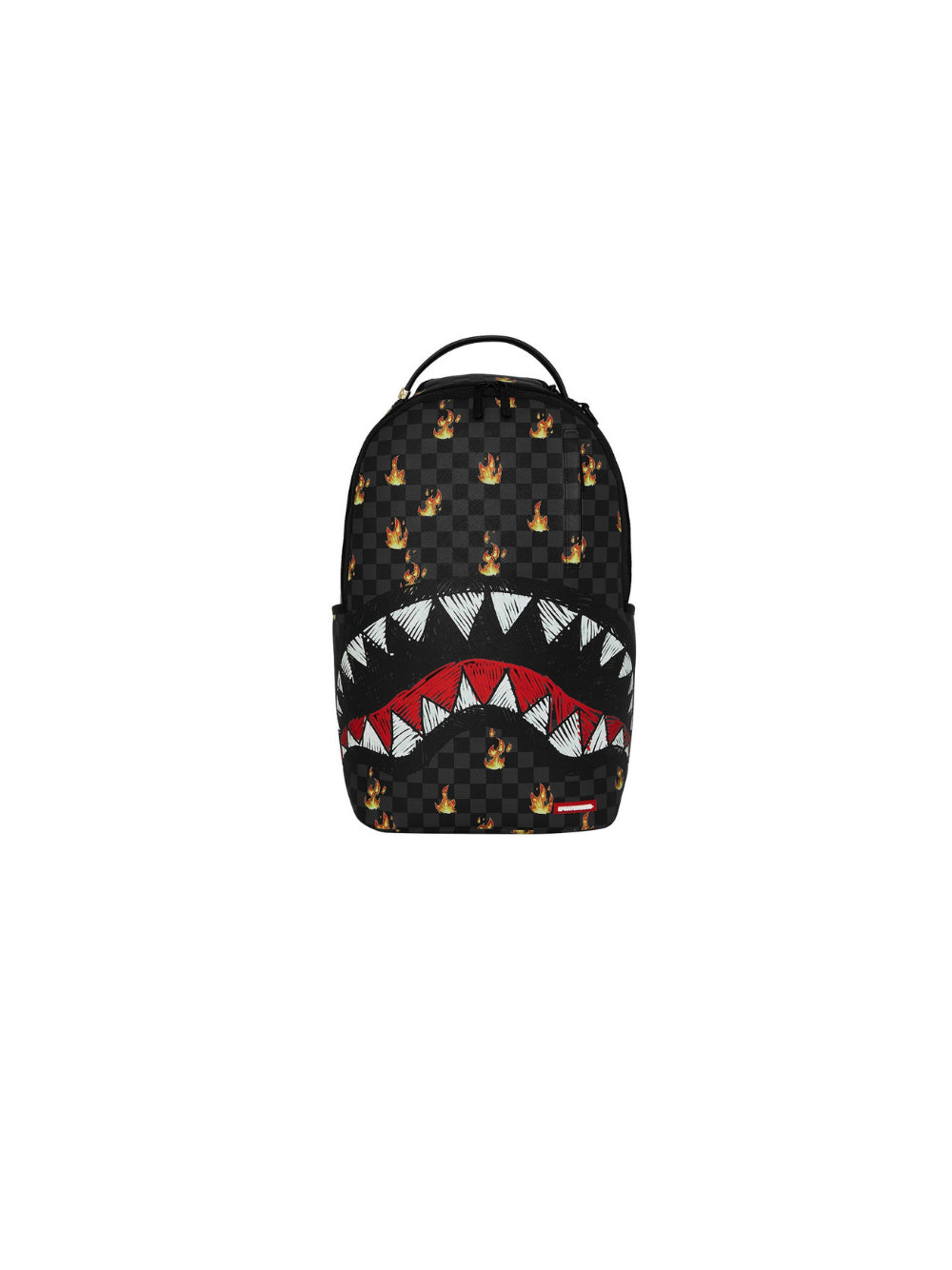 Zaino Scribble Fire Check Backpack per bambini Sprayground Kids nero con motivo a quadri e fiamme all-over 910B8730 NSZ SPRAYGROUND KIDS 