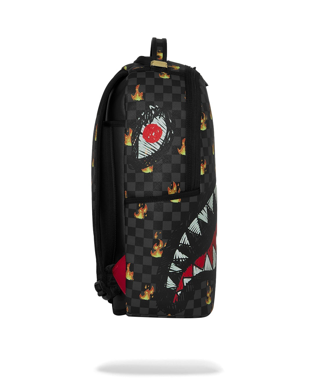Zaino Scribble Fire Check Backpack per bambini Sprayground Kids nero con motivo a quadri e fiamme all-over 910B8730 NSZ SPRAYGROUND KIDS 