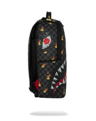 Zaino Scribble Fire Check Backpack per bambini Sprayground Kids nero con motivo a quadri e fiamme all-over 910B8730 NSZ SPRAYGROUND KIDS 
