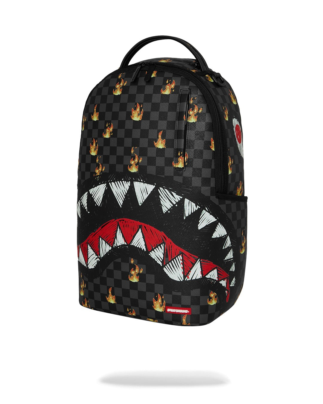Zaino Scribble Fire Check Backpack per bambini Sprayground Kids nero con motivo a quadri e fiamme all-over 910B8730 NSZ SPRAYGROUND KIDS 