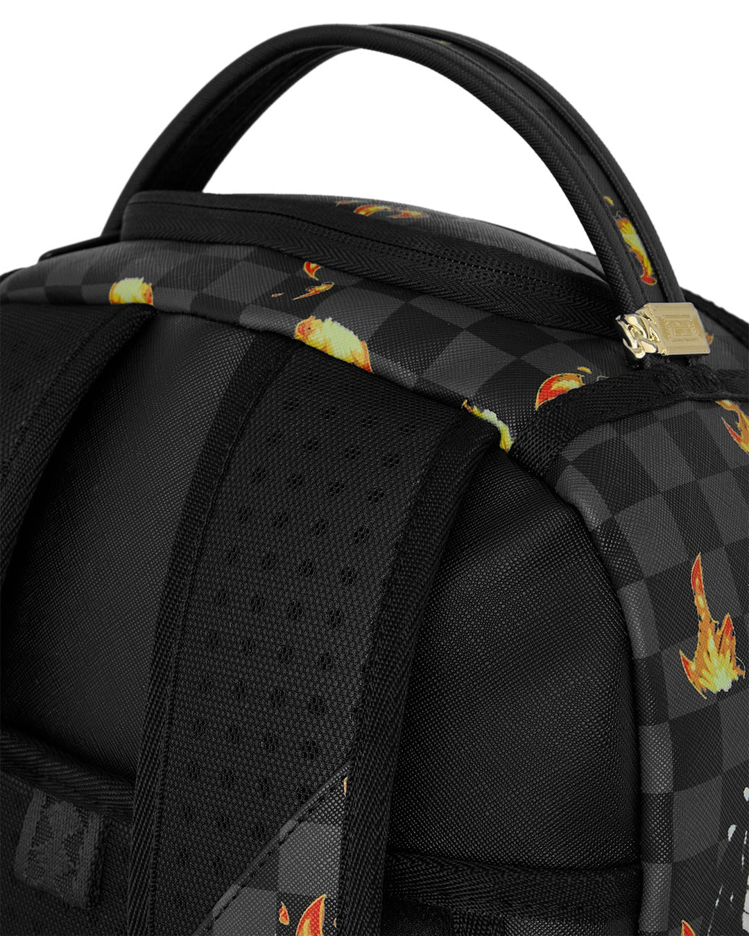 Zaino Scribble Fire Check Backpack per bambini Sprayground Kids nero con motivo a quadri e fiamme all-over 910B8730 NSZ SPRAYGROUND KIDS 