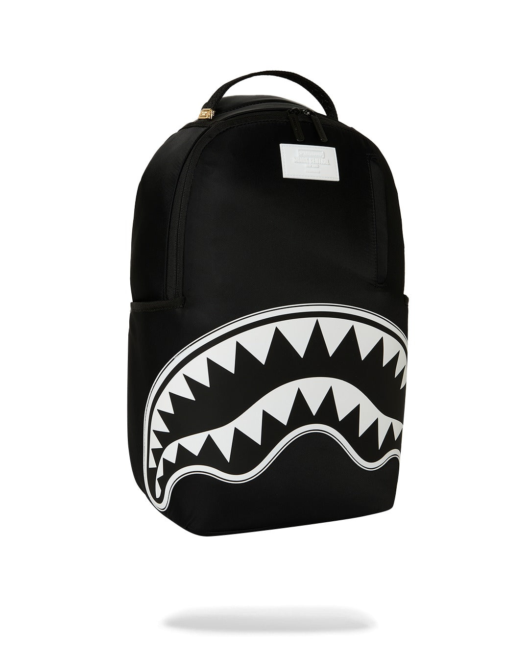 Zaino Shark Central White Stencil Shark Black Nylon per bambini Sprayground Kids nero con stampa Shark sul davanti 910B9634 NSZ SPRAYGROUND KIDS 