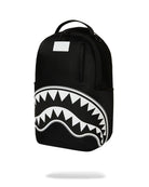 Zaino Shark Central White Stencil Shark Black Nylon per bambini Sprayground Kids nero con stampa Shark sul davanti 910B9634 NSZ SPRAYGROUND KIDS 
