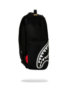 Zaino Shark Central White Stencil Shark Black Nylon per bambini Sprayground Kids nero con stampa Shark sul davanti 910B9634 NSZ SPRAYGROUND KIDS 