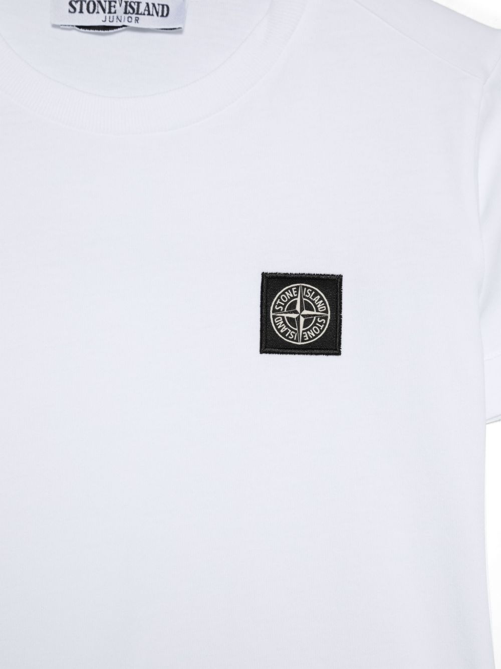 T- shirt per bambino Stone Island Kids bianca a girocollo L2S162100003S0047 V0001 STONE ISLAND KIDS 