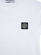 T- shirt per bambino Stone Island Kids bianca a girocollo L2S162100003S0047 V0001 STONE ISLAND KIDS 