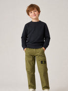 Cargo per bambino Stone Island Kids verde con applicazione Compass L2S163100001S0104 V015G STONE ISLAND KIDS 